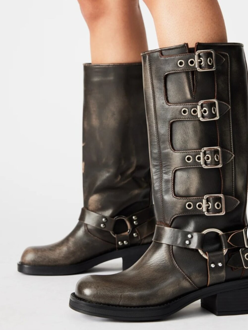 Steve Madden Women's Rocky Brown Distressed Boots